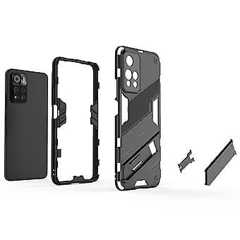 Slankt deksel for Redmi Note11 Pro 5G Støtsikkert tolags stativdeksel Black