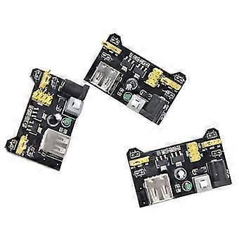 3 stk. strømforsyningsmodul for koblingsbrett DC 6,5–12V USB-strøm 3,3V/5V