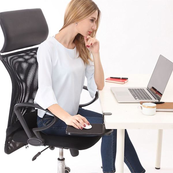 Roterbar (svart) Ergonomisk skrivbordsmusmatta Ergonomiskt armband
