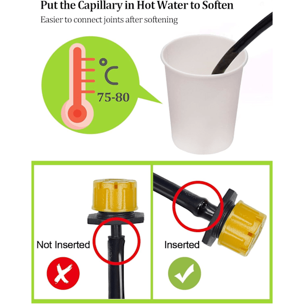 200 st 1/4" bevattningsdroppare, justerbar droppbevattning Irriga
