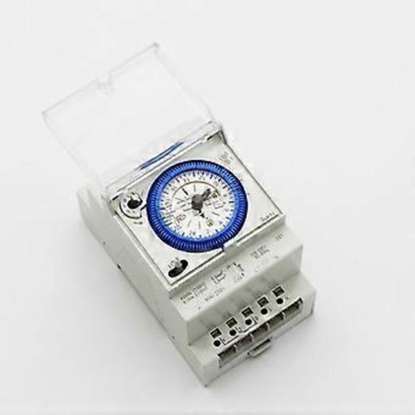 Analog timer med synkronmotor og daglig program, timer, 12VAC/DC