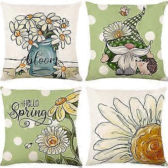 Set med 4 kuddfodral 45 x 45 cm, för soffa sovrum vardagsrum