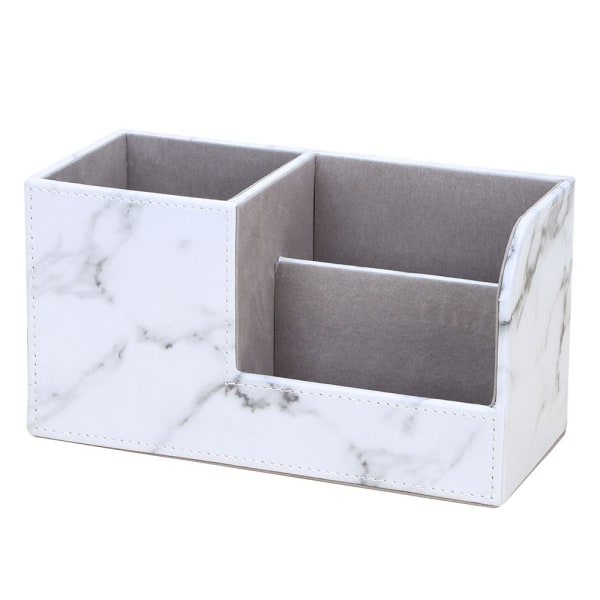 Vit One Piece Multifunction Desk Läder Finish Förvaringslåda, Li