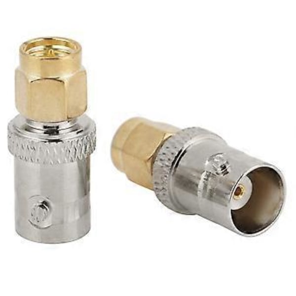 2 st BNC-hon till SMA-hane RF-kontakt koaxialadapter testkonverter ( )