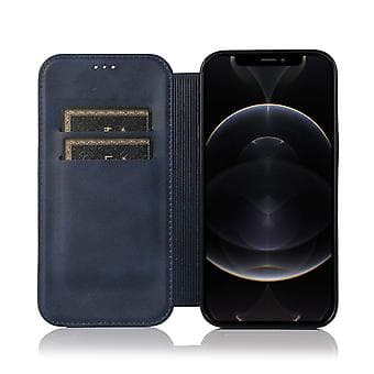 iPhone 12 Pro Max -kotelo, nahkainen lompakkokotelo Blue