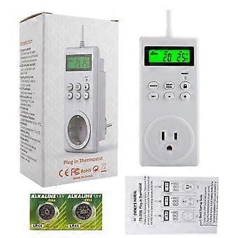 Termostat Timer Socket LCD Digital Temperaturkontroller Socket Outlet Med Timerbryter Sensor Probe Oppvarming Kjøling US