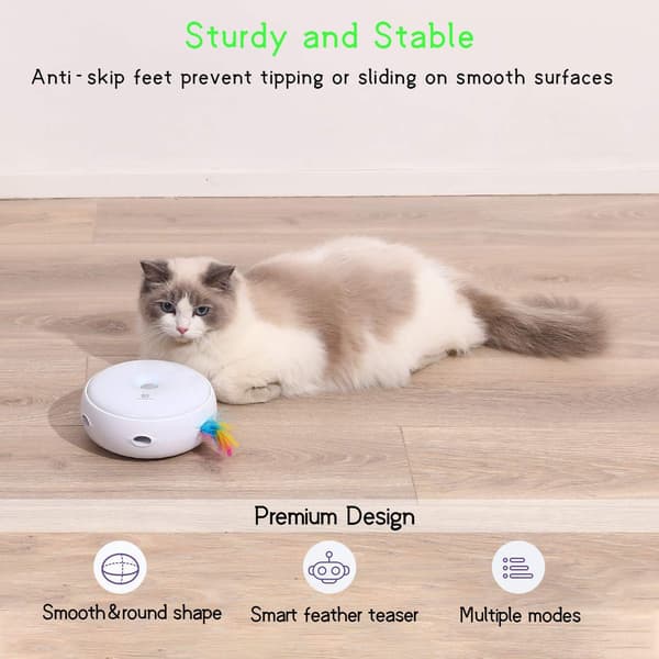 Smart Kattelegetøj med Fjer, Støjsvag Version Interaktiv Kitte