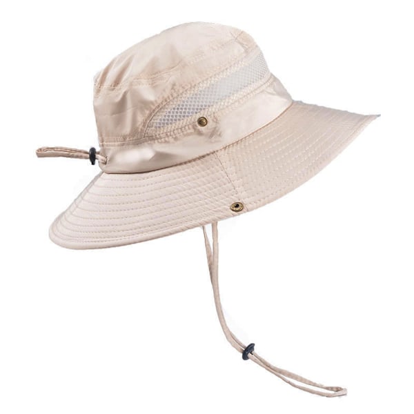Fiskehatt för utomhusbruk, solhatt för män för fiske, vandring och bergsklättring, sommarsolhatt, hopfällbar fiskarhatt, beige beige