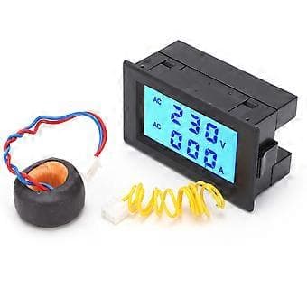 QH4835A LCD Dobbelt Display Strømspenningsmåler Elektrisk Digital Amperemeter Voltmeter AC80-400V