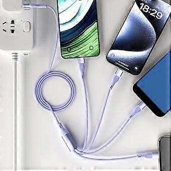 1,5 m USB C - Multi-latauskaapeli USB C - Multi-latauskaapeli USB C/Micro USB -liittimillä puhelimille ja tableteille