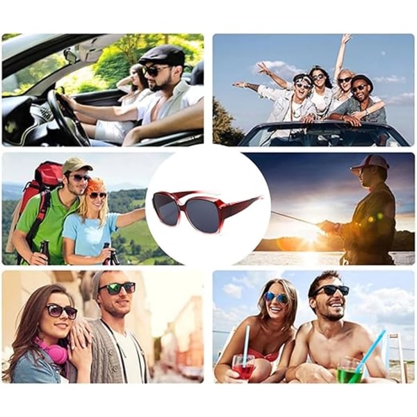 Moderne polariserede solbriller, udendørs kørsel solbeskyttelse og UV-beskyttelse solbriller, multifunktionelle briller, unisex, rød Red