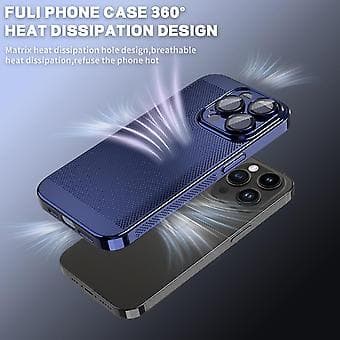 Fint Mesh Kylande Telefonskal för iPhone 15 Plus Pro Max Pro Silver