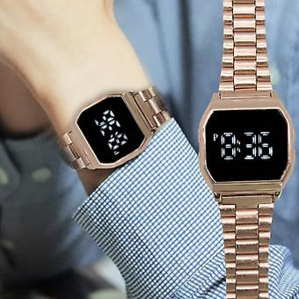 Elektronisk Digital Klocka Multifunktionell Modeklocka Casual Armbandsur För Kvinnor Män Ny (Svart)