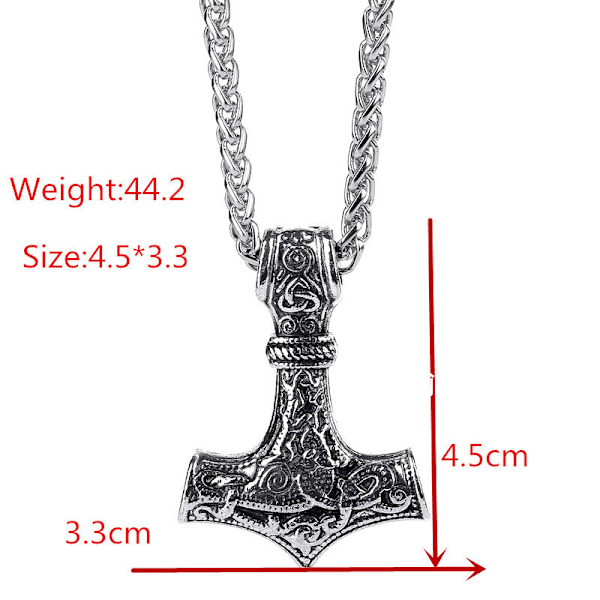 Vikinga retro runhammare halsband, Tors hammare kedja, herr hängsmycke halsband tillbehör, A A