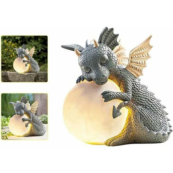 Dinosaurskulptur, Hagedrage Mediterende Statue Samleobjekt, C