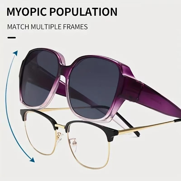 Fashionabla polariserade solglasögon, solskydd för utomhusbruk och UV-skydd, mångsidiga glasögon, unisex, lila Purple