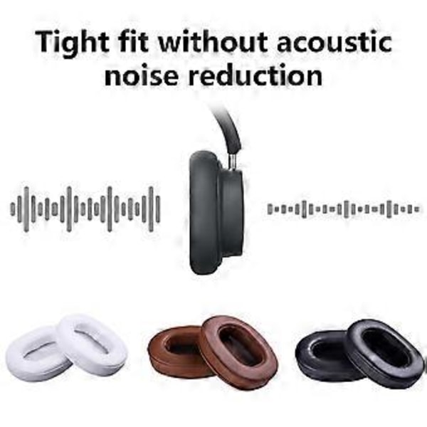 1 par ersättningsöronkuddar för ATH-MSR7 MDR-7506 ATH-M30 ATH-M35 ATH-M40FS ATH-M45 ATH-M50S MDR-CD900ST hörlurar, brun brown