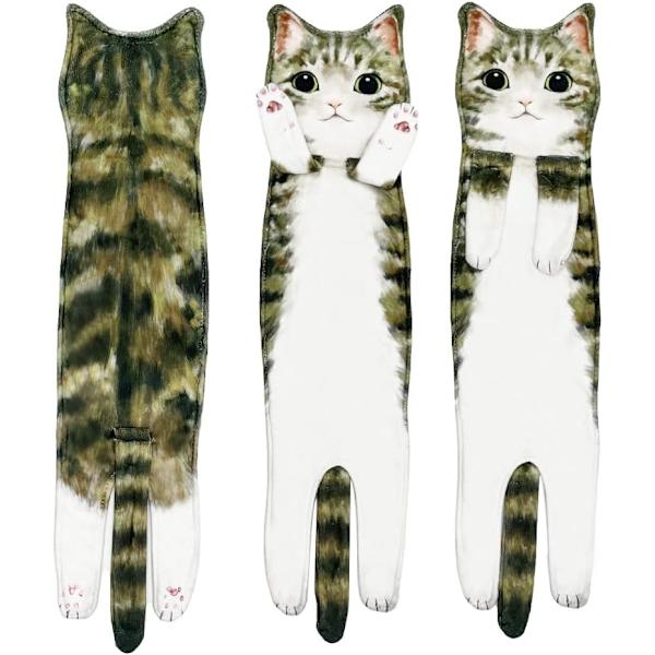 Kattformade absorberande handdukar, söta djurhanddukar, handdukar för K