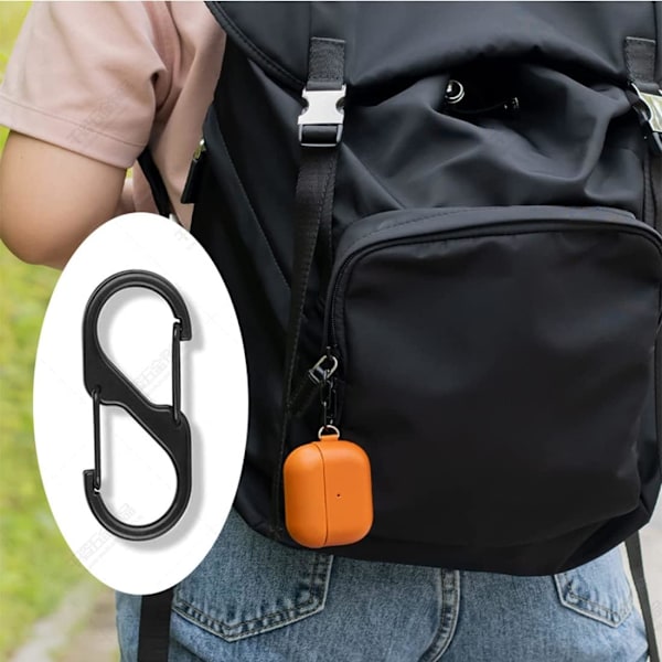 20 Stycken—Svarta Mini S-formade Karbinhakar Aluminiumlegering Cara