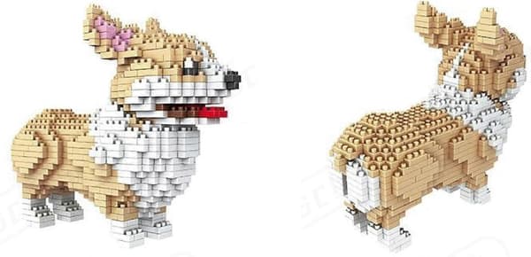 (Jul) Figur til samling med nanoblock (model 3) corgi