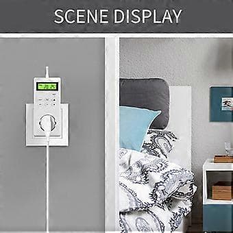 Termostat Timer Socket LCD Digital Temperaturkontroller Socket Outlet Med Timerbryter Sensor Probe Oppvarming Kjøling US