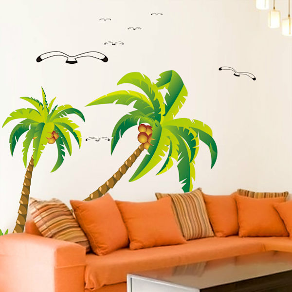 Väggdekor Coconut Tree Birds Väggdekor Väggdekoration för
