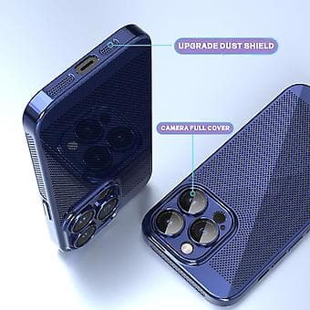 Fint Mesh Kylande Telefonskal för iPhone 15 Plus Pro Max Pro Gold