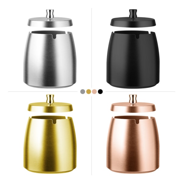 1, guld liten storlek med lock, askkopp Original exteriör design, som