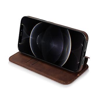 iPhone 12 Pro Max Fodral Läder Plånbok Flip Telefonfodral Brown