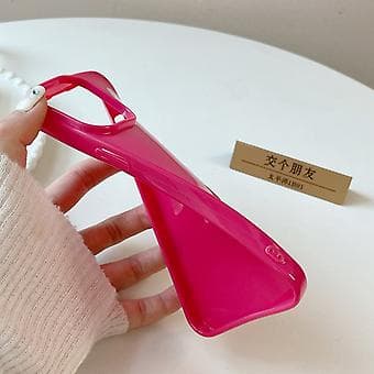 Støtsikkert TPU-telefondeksel i solid farge for iPhone 12 Pro Rose Red