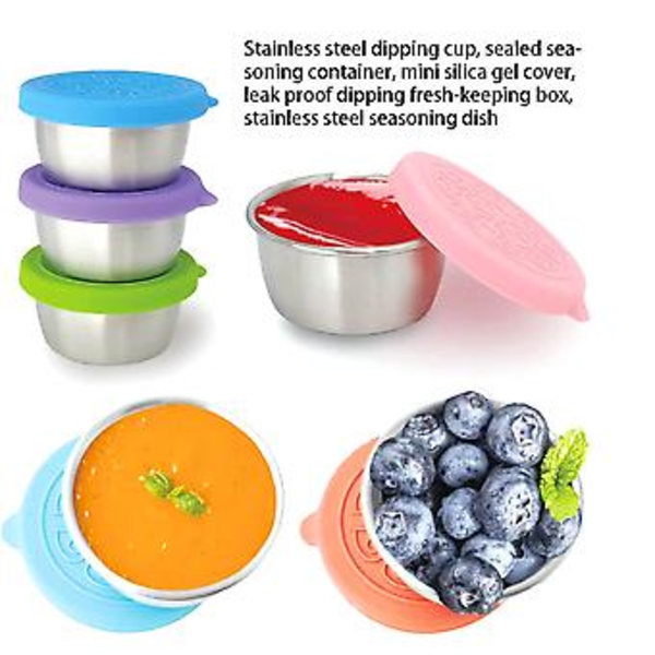 Rostfritt Stål Såsbehållare Läcksäkra Såsbehållare Skål Passar I Bento Box För Lunch (Grön)