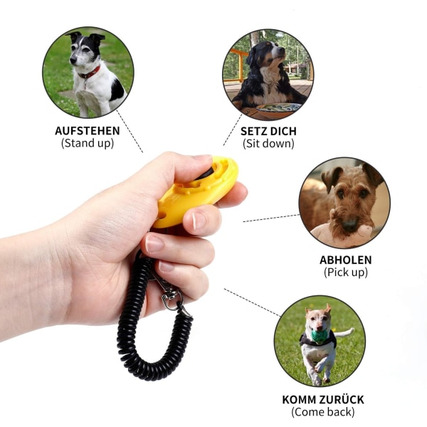 Dog Clickers Set med 5 Dog Clickers med handledsrem - Clicker med