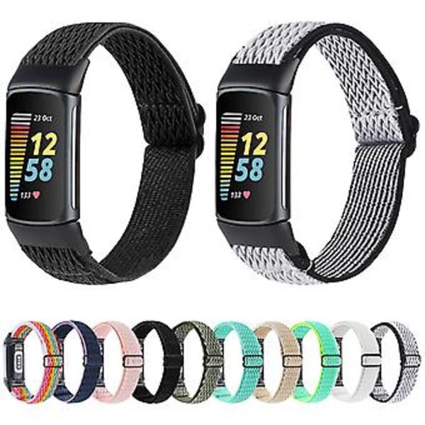 Nylon Armbandsrem För Fitbit Charge 5 För Fitbit Charge 5 Black