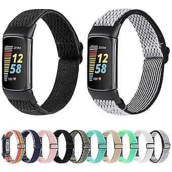 Nylon Urrem til Fitbit Charge 5 Pink