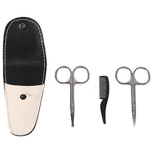 4 st Set med Skägg Saxar Skäggtrimmer Män Ansiktshår Saxar Kam Mustasch Saxar Kit
