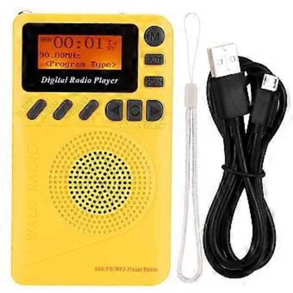 Mini fickradio DAB+FM Stereo Digital Radio med läsare MP3-spelare ( )