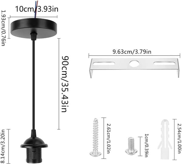 2 stk. pendellampe pærekabel pendellampe E27 lampe