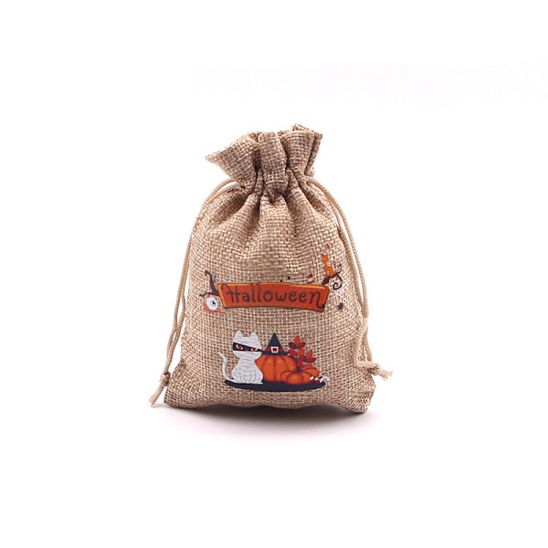 50-pack (15 x 20 cm) Säckvävspåsar Halloween Trick Or Treat Säckväv