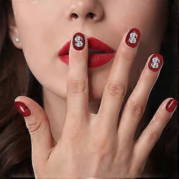 Eleganta Nagelkonstdekorationer, Klara Falska Diamanter Dollartecken Nagelberlocker För Kvinnor Flickor Hantverk Smycken DIY, Glänsande Silverlegering Förbättrar Din