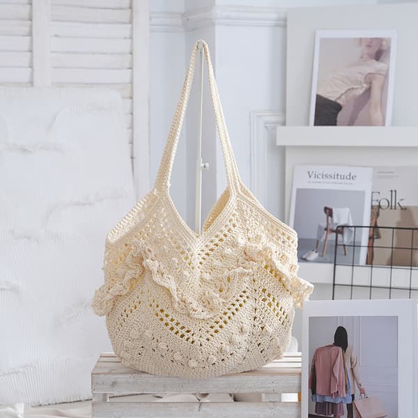 Håndvævet Openwork Mulepose: En Afslappet Off-White Stil Perfekt til Kvinders Strandferier