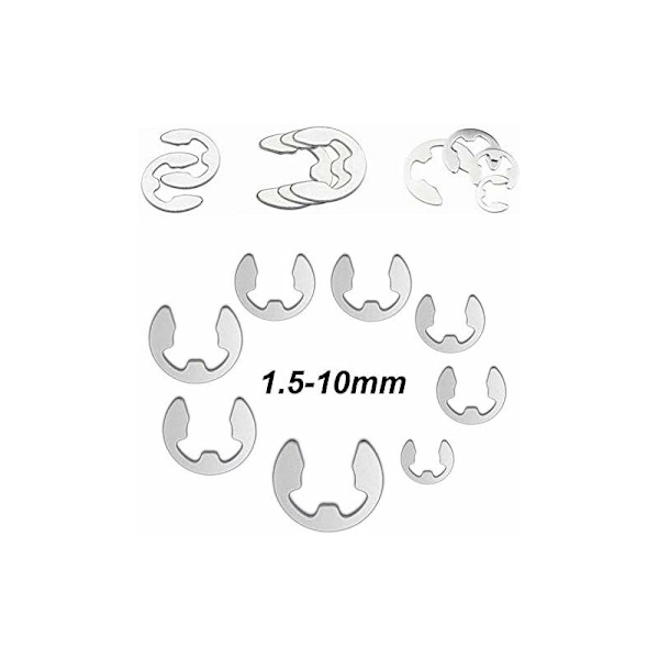 200 st E-clip Ring 304 Rostfritt Stål Externa Låsringar