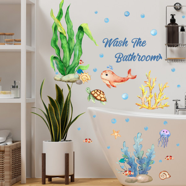 En set Sea Plants Animals Wall Stickers Wall Stickers