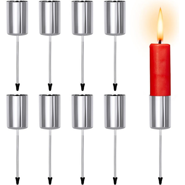 8st Ljushållare (Silver) Järn Ljusstake Bordsdekorationsburk