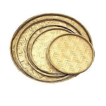 Makramé Väggbonad Dekor DIY Bambu Serveringsbricka Hängande Dekorationer DIY Konstmaterial Stil 1-pack