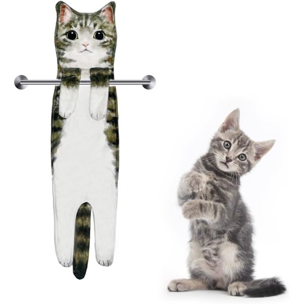 Kattformade absorberande handdukar, söta djurhanddukar, handdukar för K