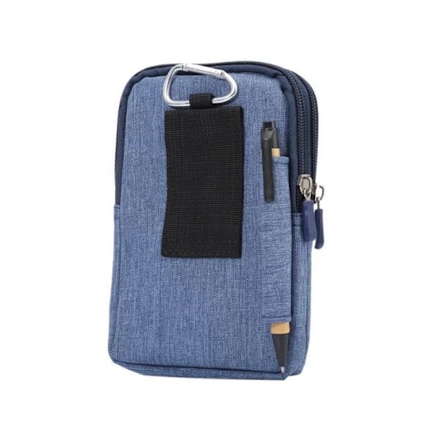 Blå bältesklämma påse case Universal, 6,3 tums denim Casual väska Hej