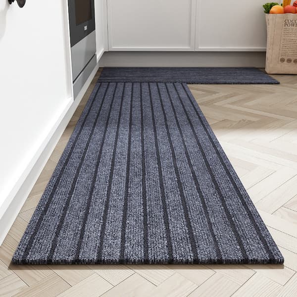Diskho Matta, Set med 2 Halkfria Köksmattor, Spårdesign, Abs
