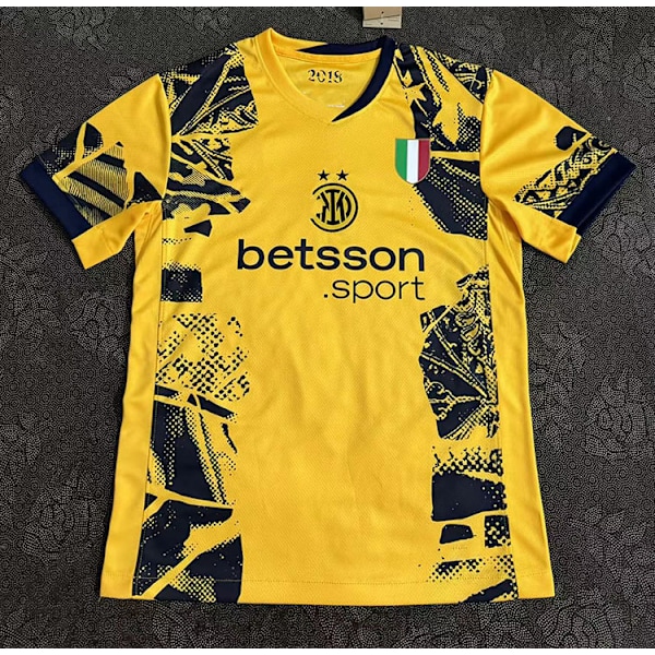 24-25 Sesongen FC Inter Milan Bortedrakt, Fotballtreningsskjorte, Gul og Svart, 2XL 2XL