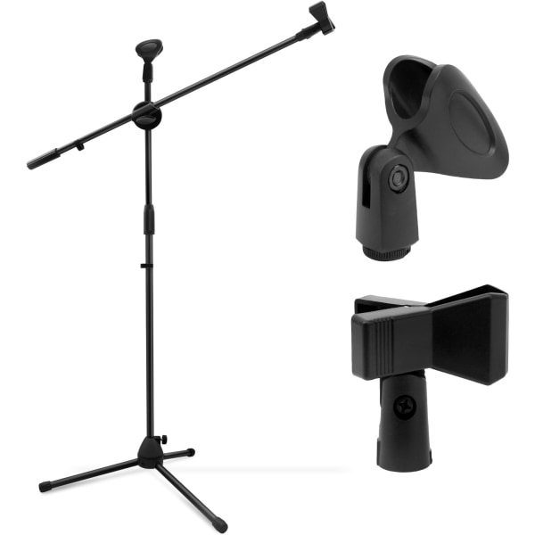 Generiskt mikrofonstativ, mikrofonbom med klämma, mikrofon S