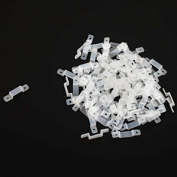 100 st LED-remsfästelement Fästklämma för montering av ljusremsfästen Klipp LED-remsa 10 mm bred Vattentät LED-remsa